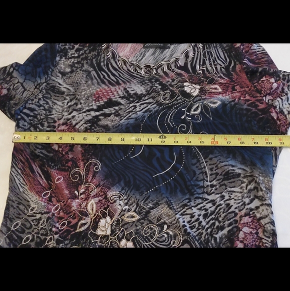 Maccine Embellished Multicolour Top w Patterns, Sparkles and Florals, Women XL - Picture 5 of 9